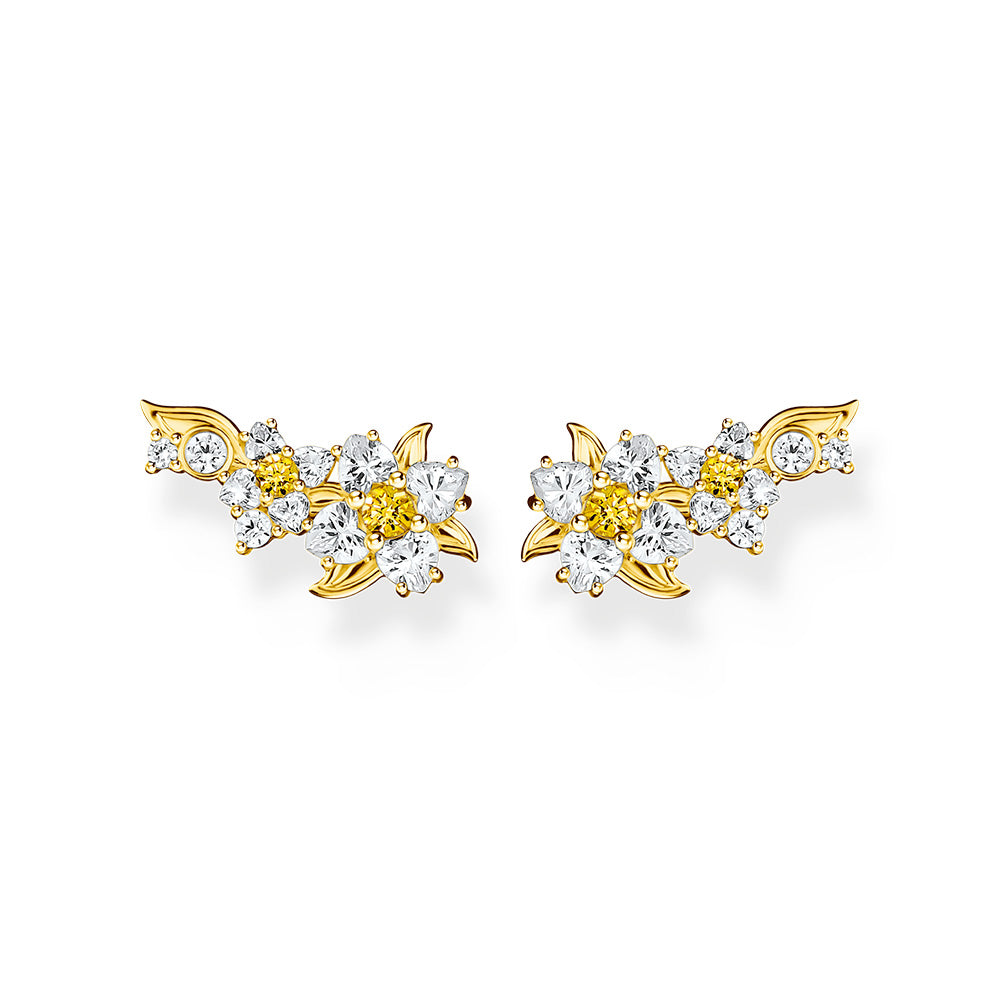 Thomas Sabo Blooming Yellow Gold-Plated Daisy CZ Ear Climbers