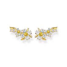 Load image into Gallery viewer, Thomas Sabo Blooming Yellow Gold-Plated Daisy CZ Ear Climbers