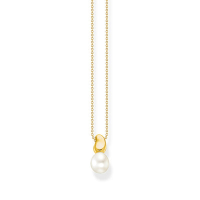 Thomas Sabo Fluid Yellow Gold-Plated Organic Fresh Water Pearl Necklace