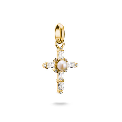 Thomas Sabo CC Connect Yellow Gold-Plated CZ Vintage Cross