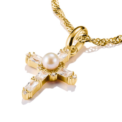 Thomas Sabo CC Connect Yellow Gold-Plated CZ Vintage Cross