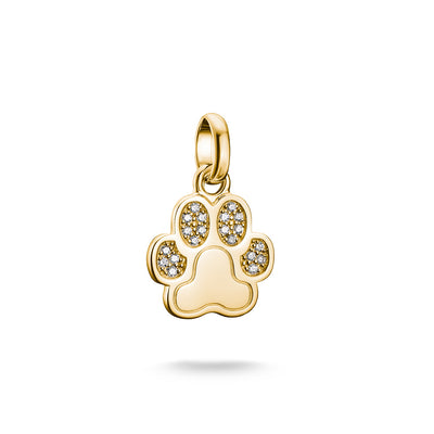 Thomas Sabo CC Connect Yellow Gold-Plated Paw Print CZ