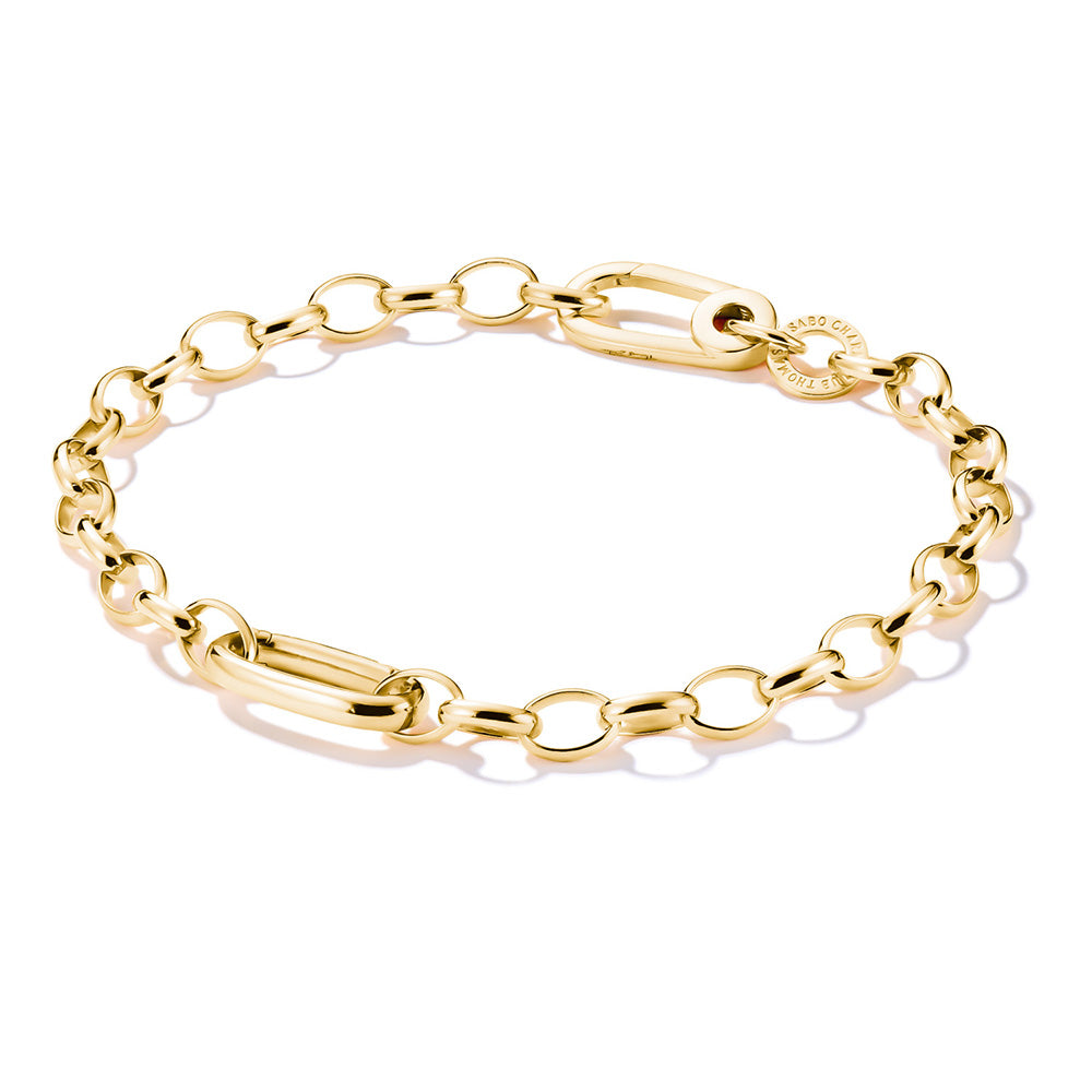 Thomas Sabo CC Connect Yellow Gold-Plated Single Eye Cable Bracelet