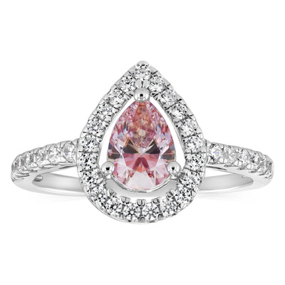 Sterling Silver Zirconia Pear Ring