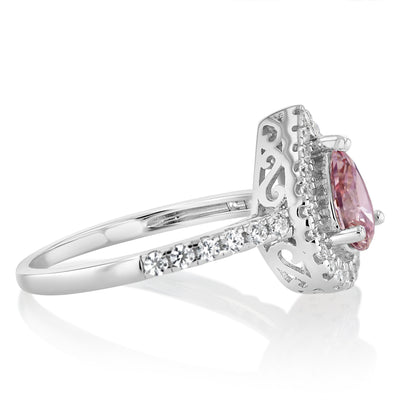 Sterling Silver Zirconia Pear Ring