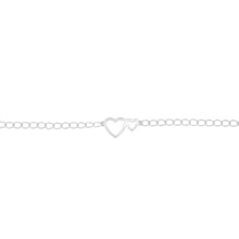 Load image into Gallery viewer, Sterling Silver Double Heart Bracelet