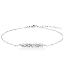 Load image into Gallery viewer, Sterling Silver CZ Beaded Bar Bracelet