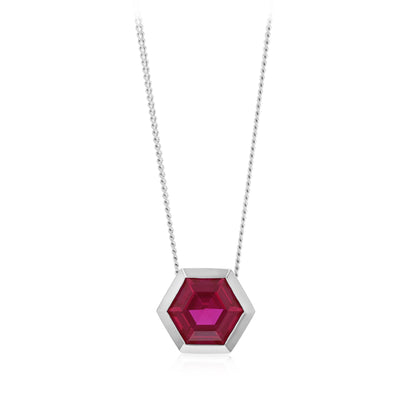 Sterling Silver Red Corundum Pendant