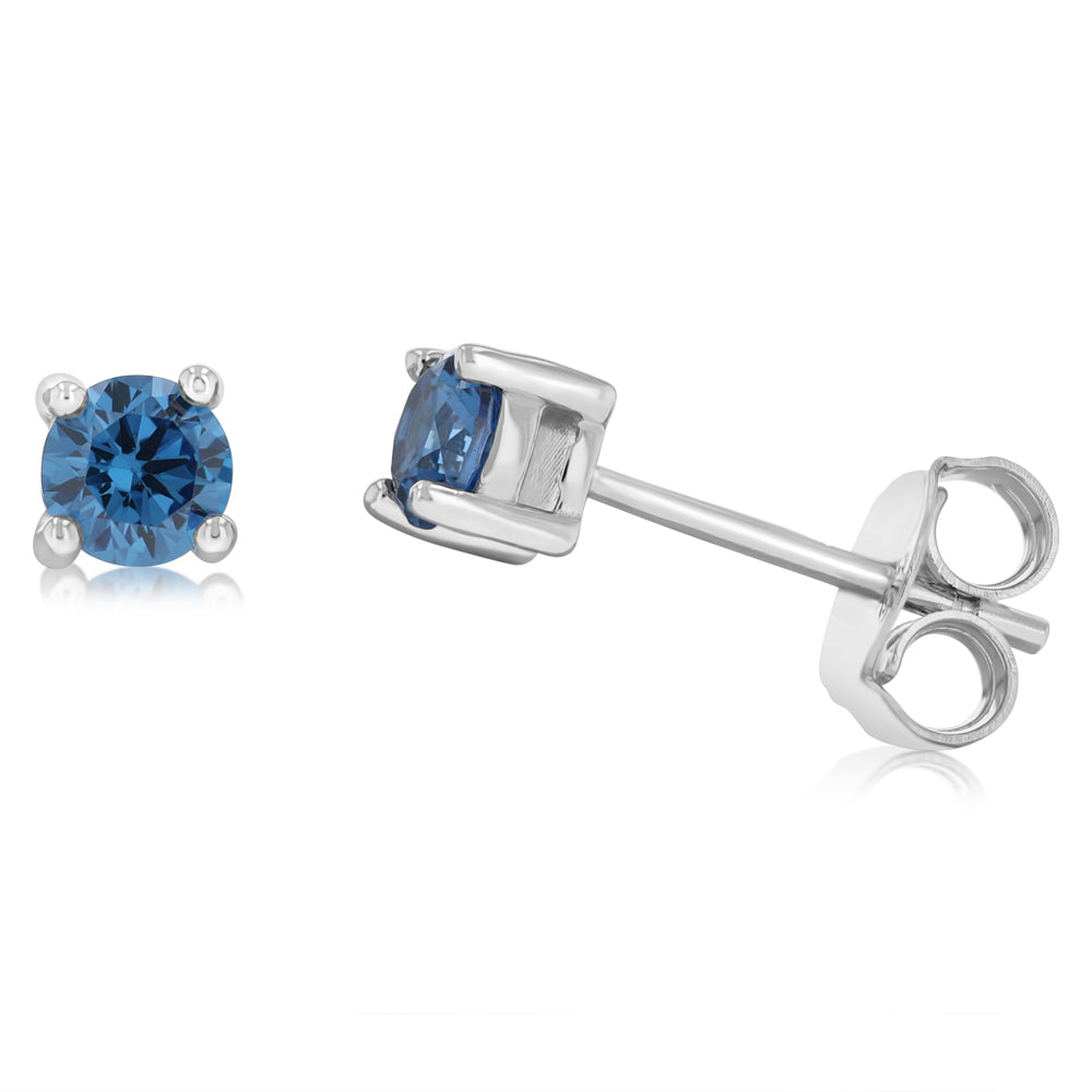 Sterling Silver Sapphire Blue Stud Earrings