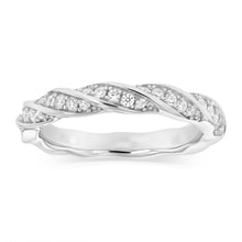 Load image into Gallery viewer, Sterling Silver CZ Twisted Ring