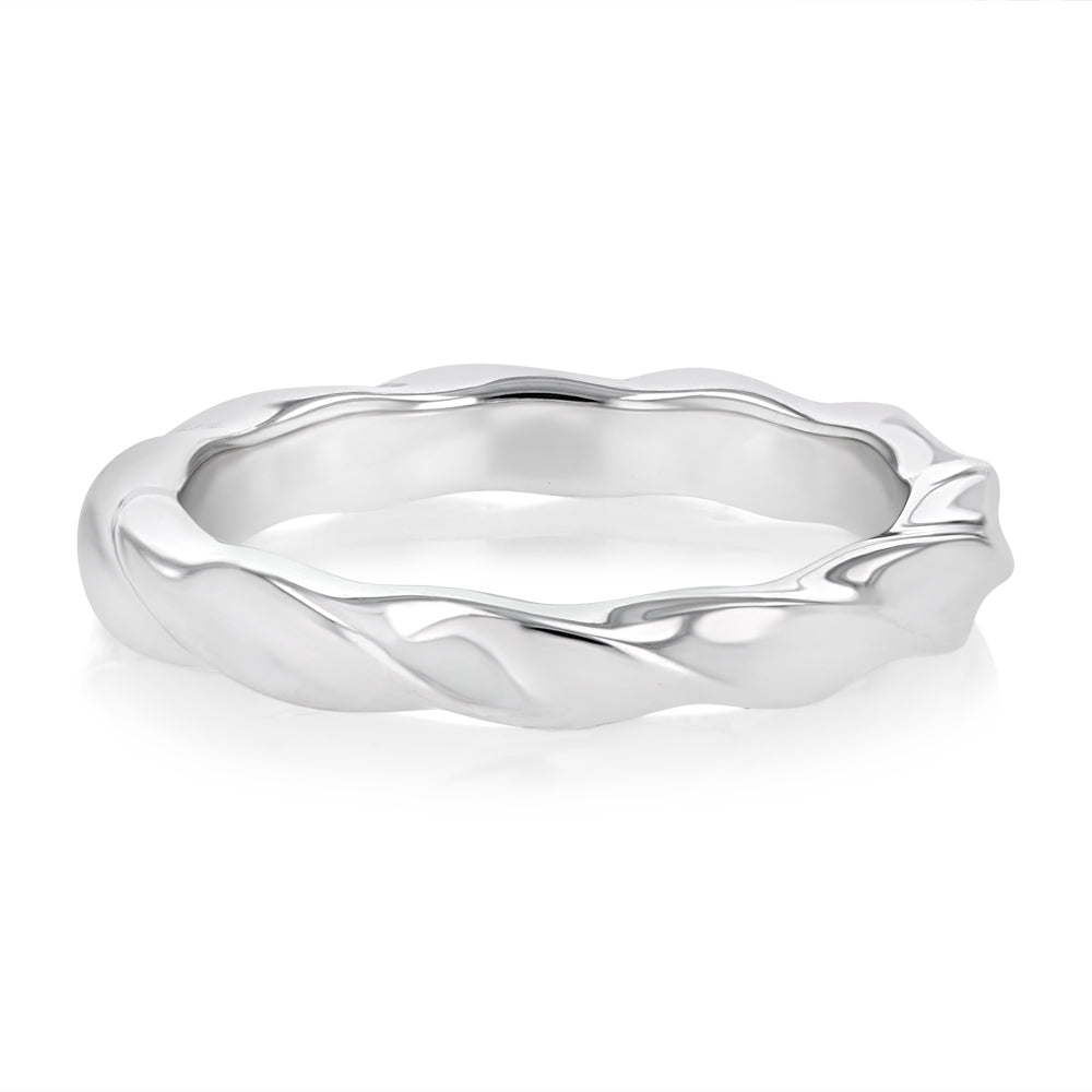 Sterling Silver CZ Twisted Ring
