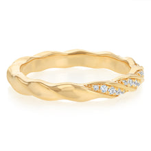Load image into Gallery viewer, Sterling Silver Gold Plated CZ Twisted Ring