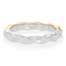 Load image into Gallery viewer, Sterling Silver and Gold Plated Two Tone CZ Twisted Ring