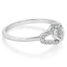 Load image into Gallery viewer, Sterling Silver CZ Double Heart Ring