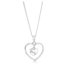 Load image into Gallery viewer, Sterling Silver Double Heart Pendant