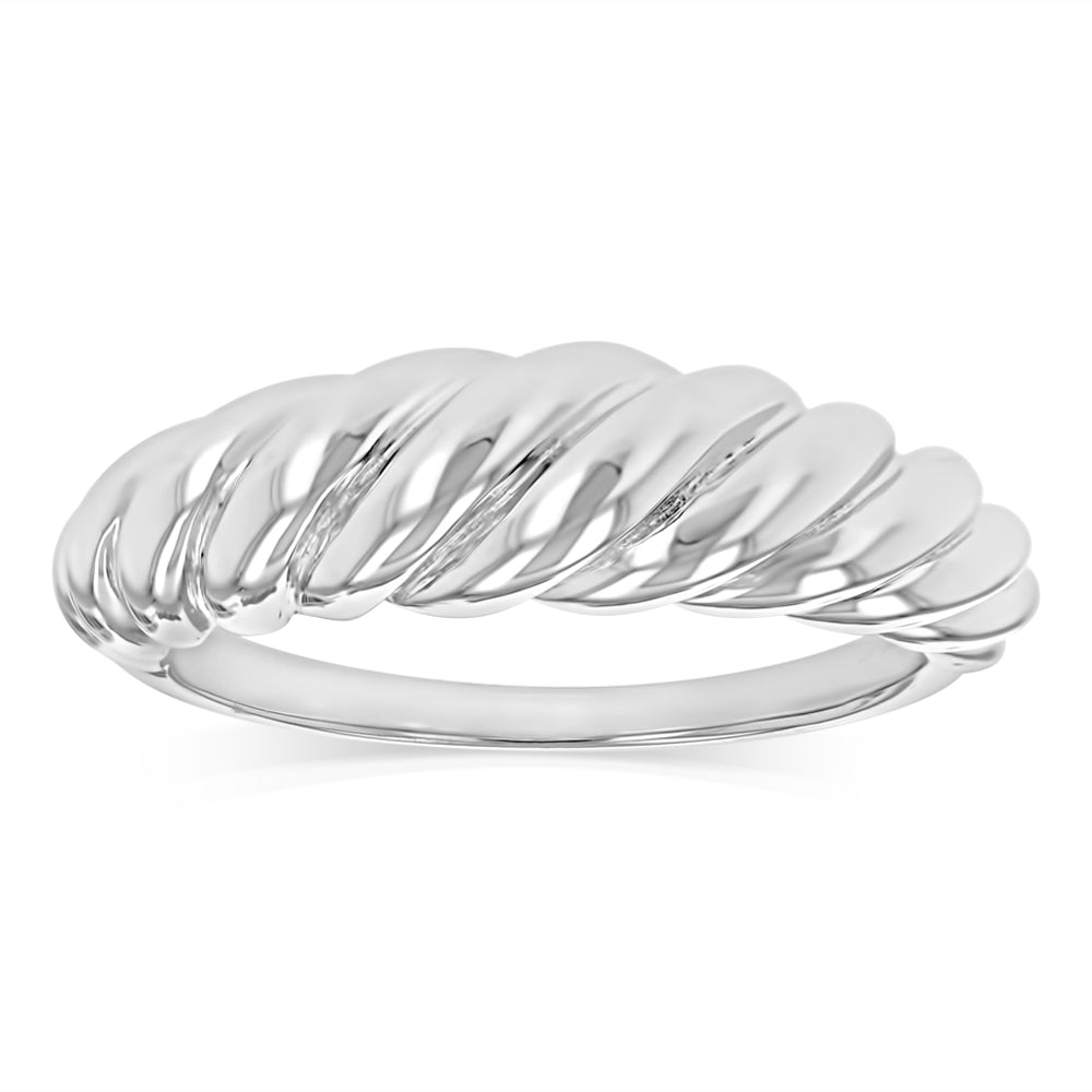 Sterling Silver Croissant Dome Ring