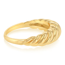 Load image into Gallery viewer, Sterling Silver Gold Plated Croissant Dome Ring