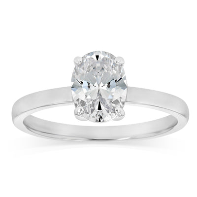 Sterling Silver Cubic Zirconia Oval Ring