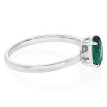 Load image into Gallery viewer, Sterling Silver Green Cubic Zirconia Oval Ring