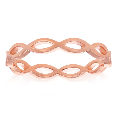 Sterling Silver Rose Gold Plated Fancy Ring