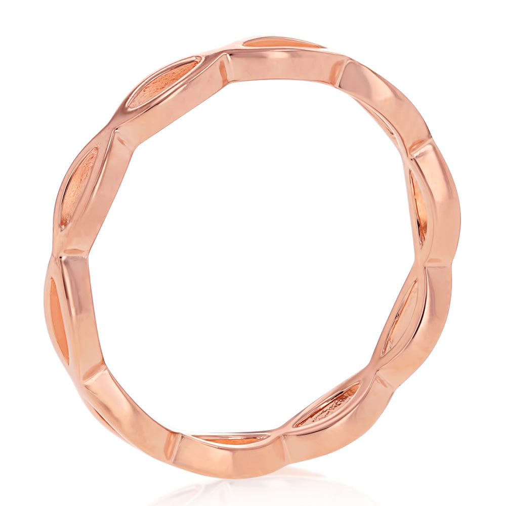 Sterling Silver Rose Gold Plated Fancy Ring