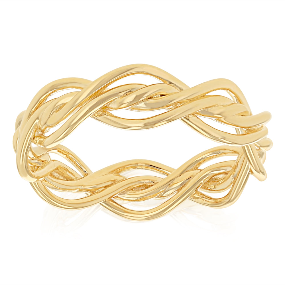 Sterling Silver Gold Plated Twist Ring
