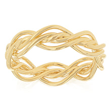 Load image into Gallery viewer, Sterling Silver Gold Plated Twist Ring