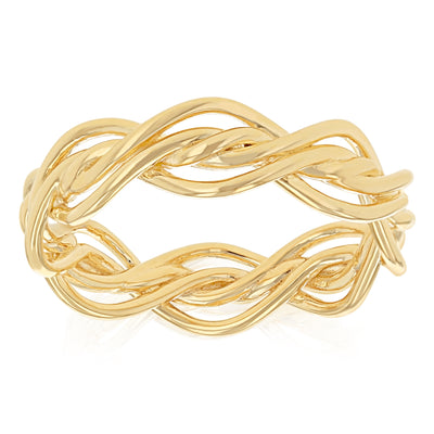 Sterling Silver Gold Plated Twist Ring