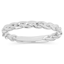Load image into Gallery viewer, Sterling Silver Braided Ring with Plain Shank