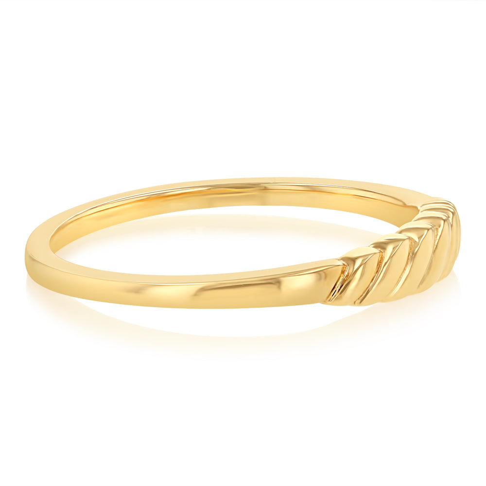 Sterling Silver Gold Plated Thin Croissant Ring