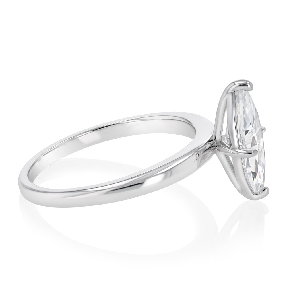 Sterling Silver Cubic Zirconia Marquise Ring