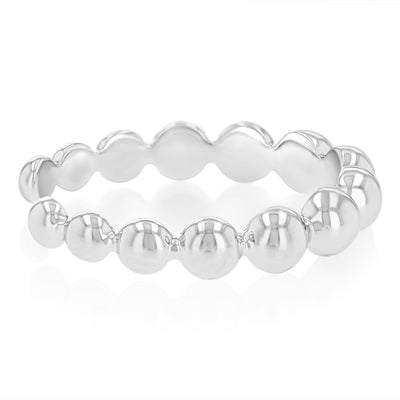 Sterling Silver Beaded Open Ring