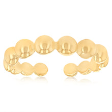 Load image into Gallery viewer, Sterling Silver Gold Plated Beaded Open Ring