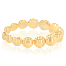 Load image into Gallery viewer, Sterling Silver Gold Plated Beaded Open Ring