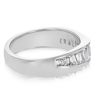Sterling Silver Fancy Baguette Cubic Zirconia Ring