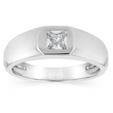 Load image into Gallery viewer, Sterling Silver Cubic Zirconia Signet Ring