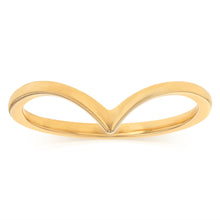Load image into Gallery viewer, Sterling Silver Gold Plated Wishbone Ring