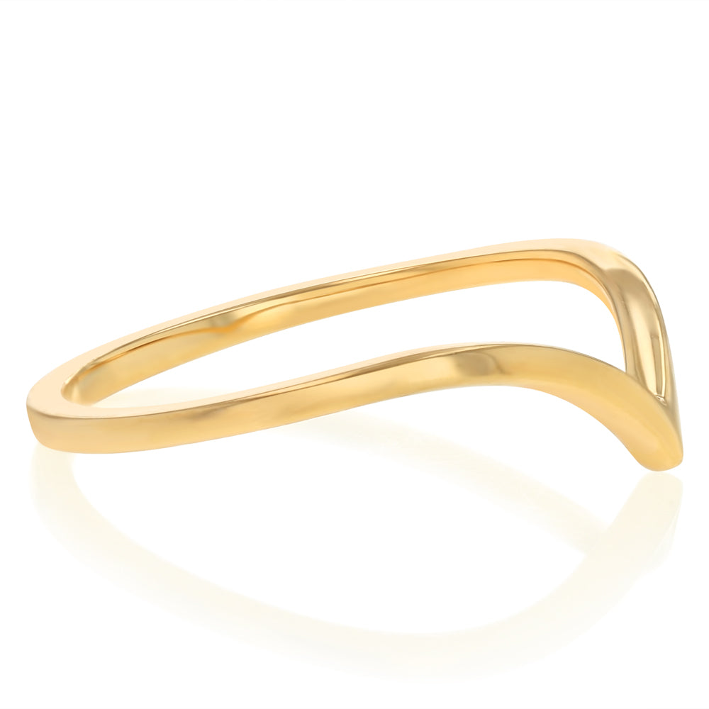 Sterling Silver Gold Plated Wishbone Ring