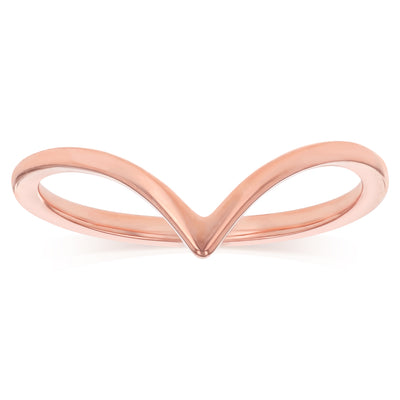 Sterling Silver Rose Gold Plated Wishbone Ring