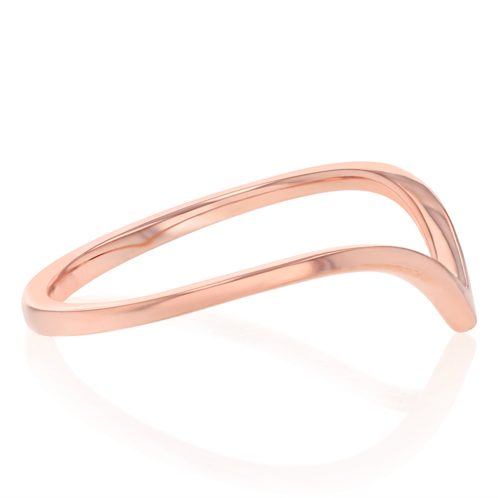 Sterling Silver Rose Gold Plated Wishbone Ring