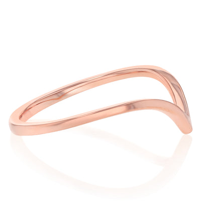 Sterling Silver Rose Gold Plated Wishbone Ring