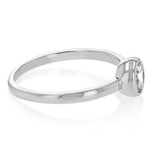 Load image into Gallery viewer, Sterling Silver Cubic Zirconia Bezel Solitaire Ring