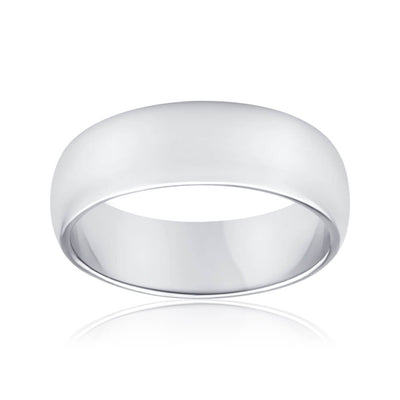 Sterling Silver Plain Domed Band Ring *No Resize*