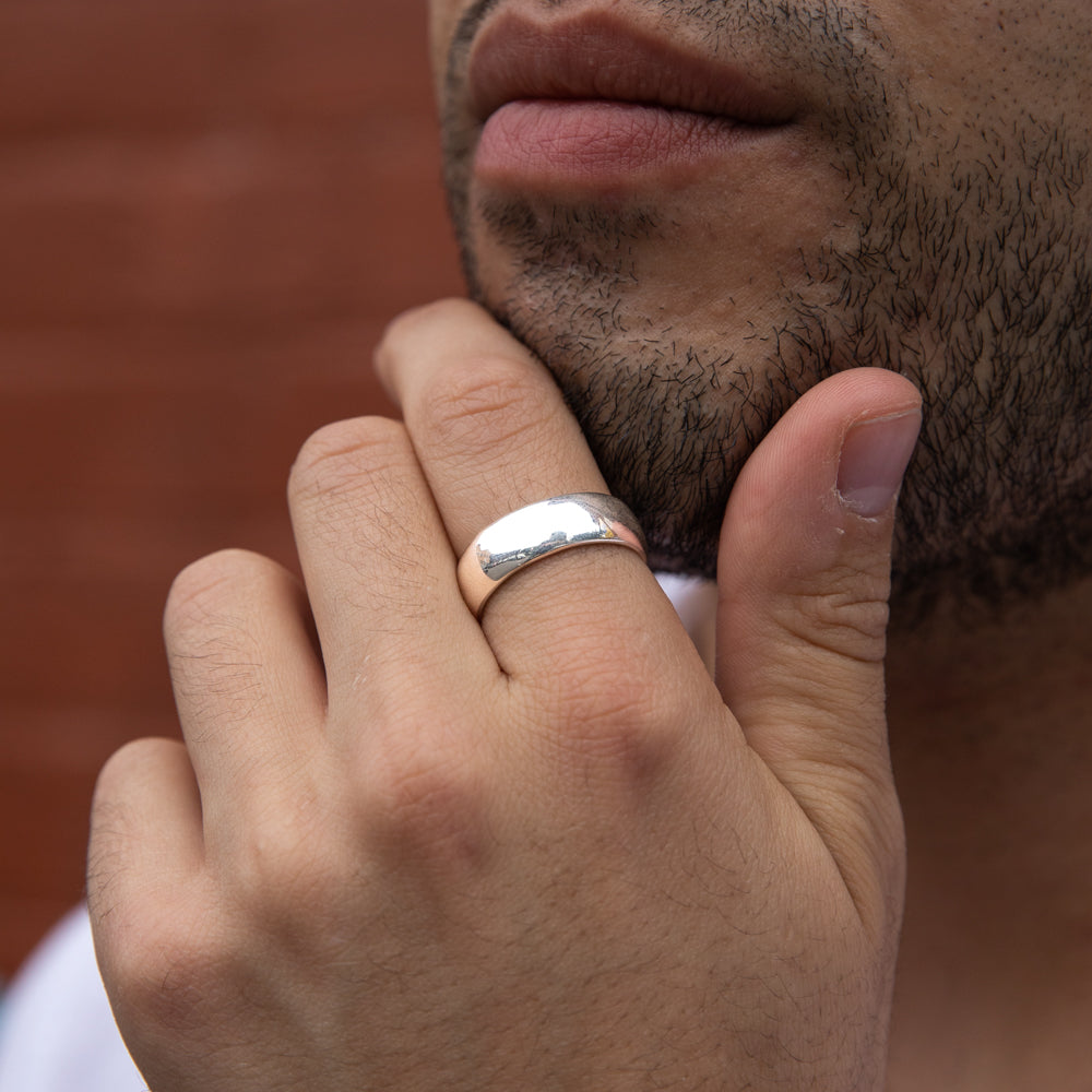 Sterling Silver Plain Domed Band Ring *No Resize*