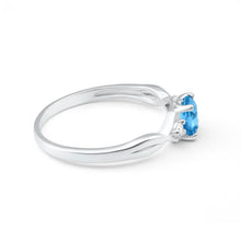 Load image into Gallery viewer, Sterling Silver Blue Cubic Zirconia Ring