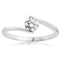 Load image into Gallery viewer, Sterling Silver Cubic Zirconia Bezel Ring