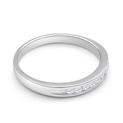 Sterling Silver Cubic Zirconia x8 Channel Set Ring