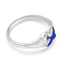 Load image into Gallery viewer, Sterling Silver Kids Signet Ring With Bluebird