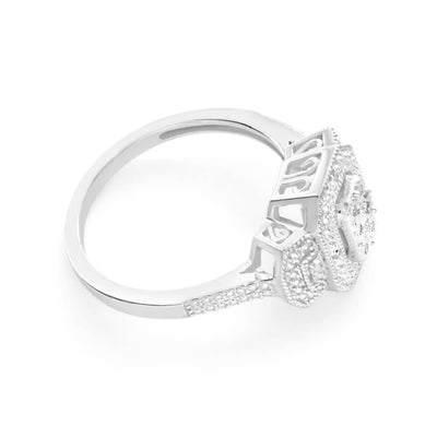 Sterling Silver Prestigious Diamond Ring