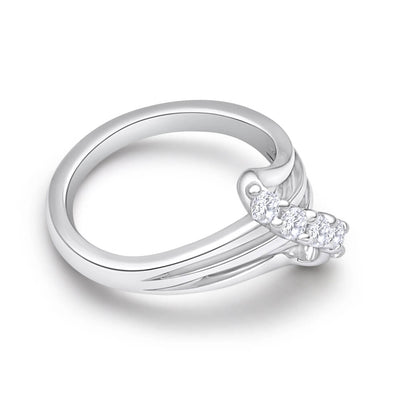 Sterling Silver Created Beautiful White Sapphire Ring